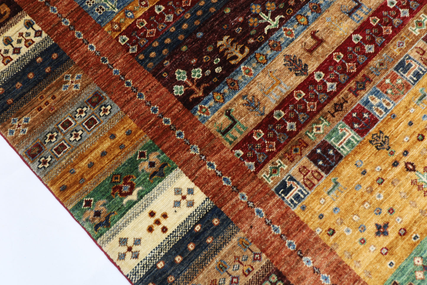 156 x 205 cm | Oriental Gabbeh Area Rug Afghan Hand Knotted Veg Dye Wool carpet