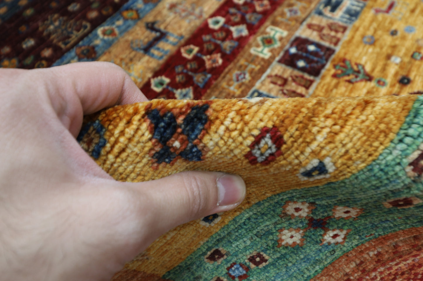156 x 205 cm | Oriental Gabbeh Area Rug Afghan Hand Knotted Veg Dye Wool carpet