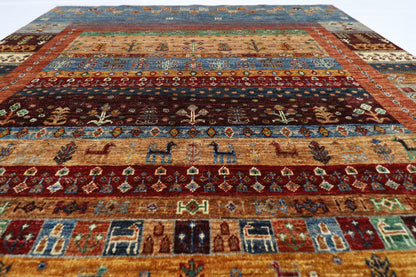156 x 205 cm | Oriental Gabbeh Area Rug Afghan Hand Knotted Veg Dye Wool carpet