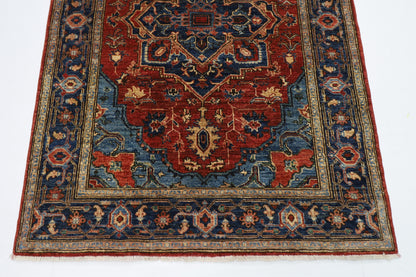 126 x 180 cm | Oriental Heriz Area Rug Afghan Hand Knotted Veg Dye Wool carpet
