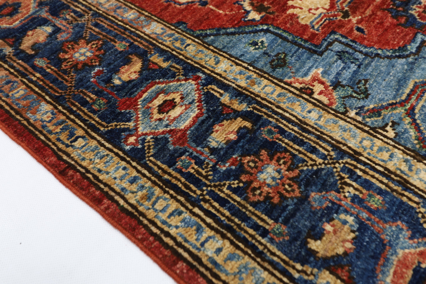 126 x 180 cm | Oriental Heriz Area Rug Afghan Hand Knotted Veg Dye Wool carpet