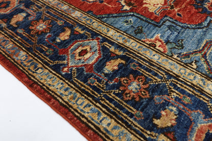 126 x 180 cm | Oriental Heriz Area Rug Afghan Hand Knotted Veg Dye Wool carpet