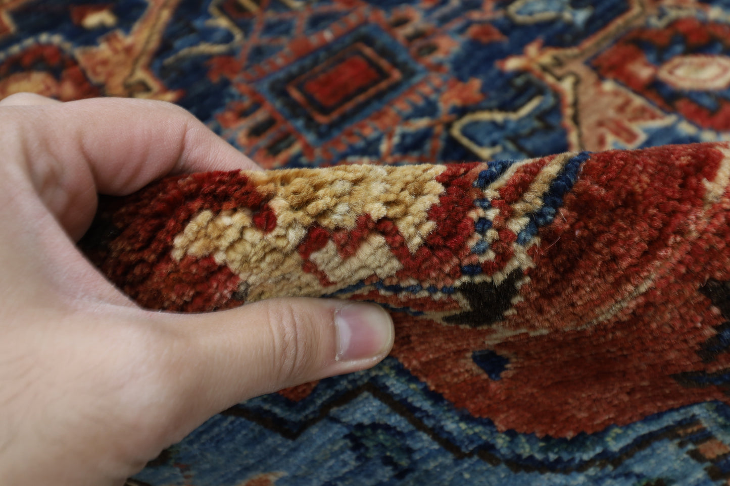 126 x 180 cm | Oriental Heriz Area Rug Afghan Hand Knotted Veg Dye Wool carpet