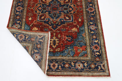 126 x 180 cm | Oriental Heriz Area Rug Afghan Hand Knotted Veg Dye Wool carpet