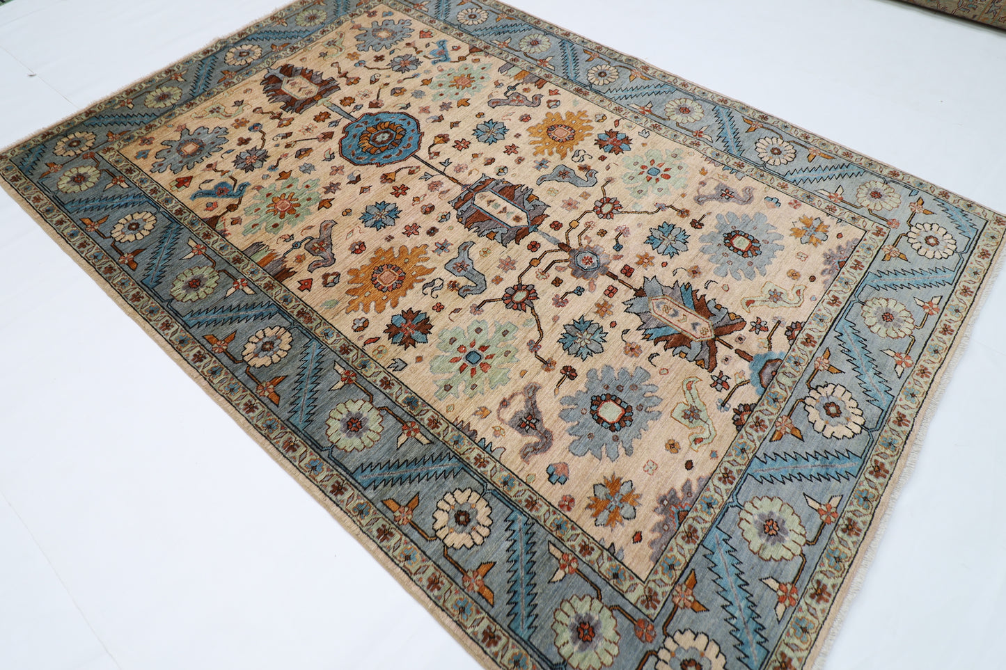 189 x 268 cm | Aryana Creamy Afghan Hand Knotted carpet