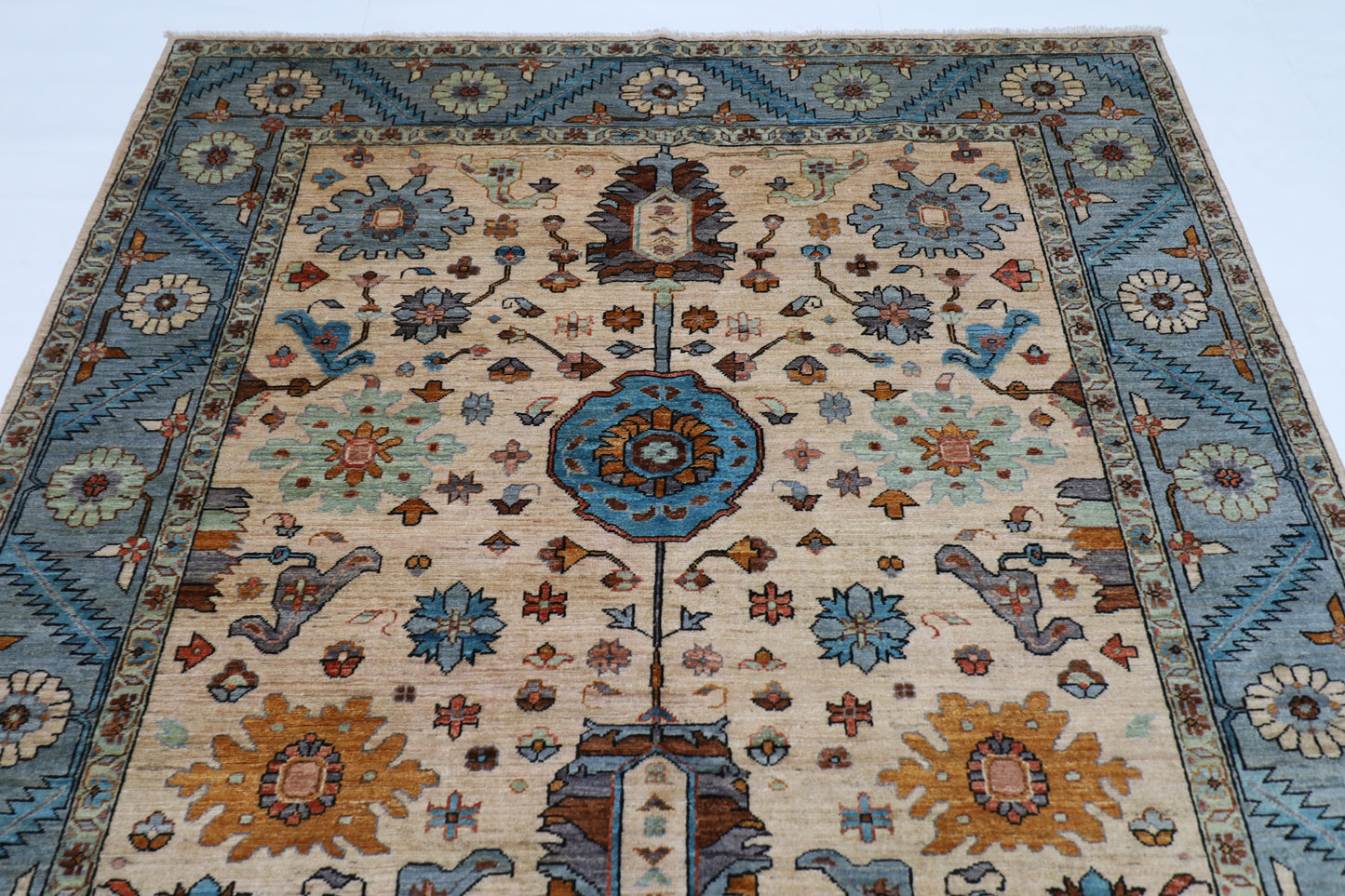 189 x 268 cm | Aryana Creamy Afghan Hand Knotted carpet
