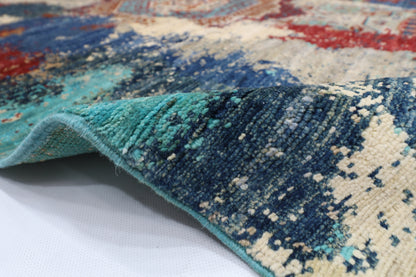 121 x 181 cm | Oriental Abstract mamluk Area Rug Afghan Hand Knotted Veg Dye Wool carpet