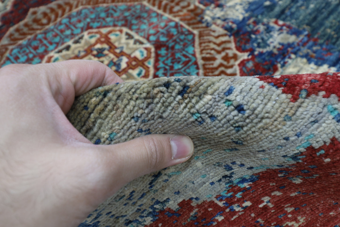 121 x 181 cm | Oriental Abstract mamluk Area Rug Afghan Hand Knotted Veg Dye Wool carpet