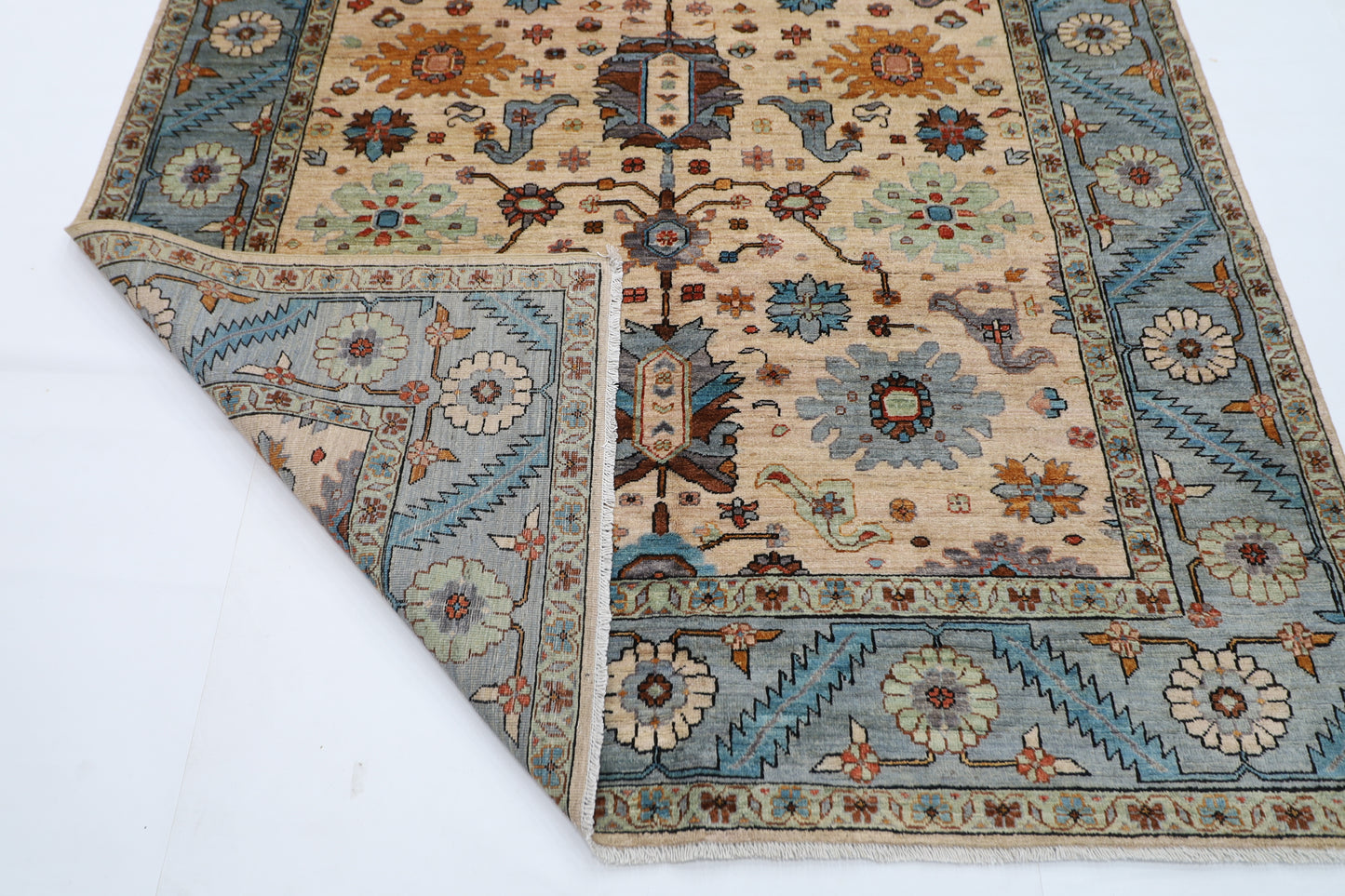 189 x 268 cm | Aryana Creamy Afghan Hand Knotted carpet