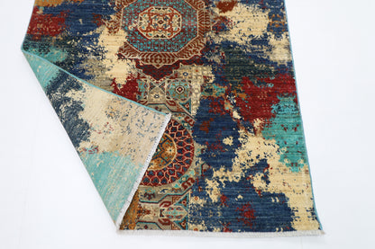 121 x 181 cm | Oriental Abstract mamluk Area Rug Afghan Hand Knotted Veg Dye Wool carpet