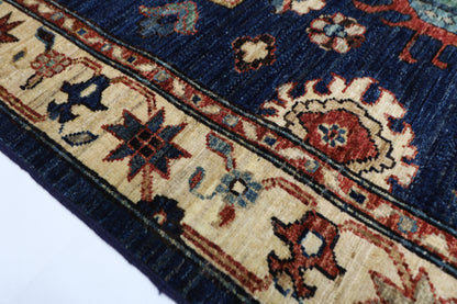 128 x 185 cm | Oriental Blue Area Rug Afghan Hand Knotted Veg Dye Wool carpet