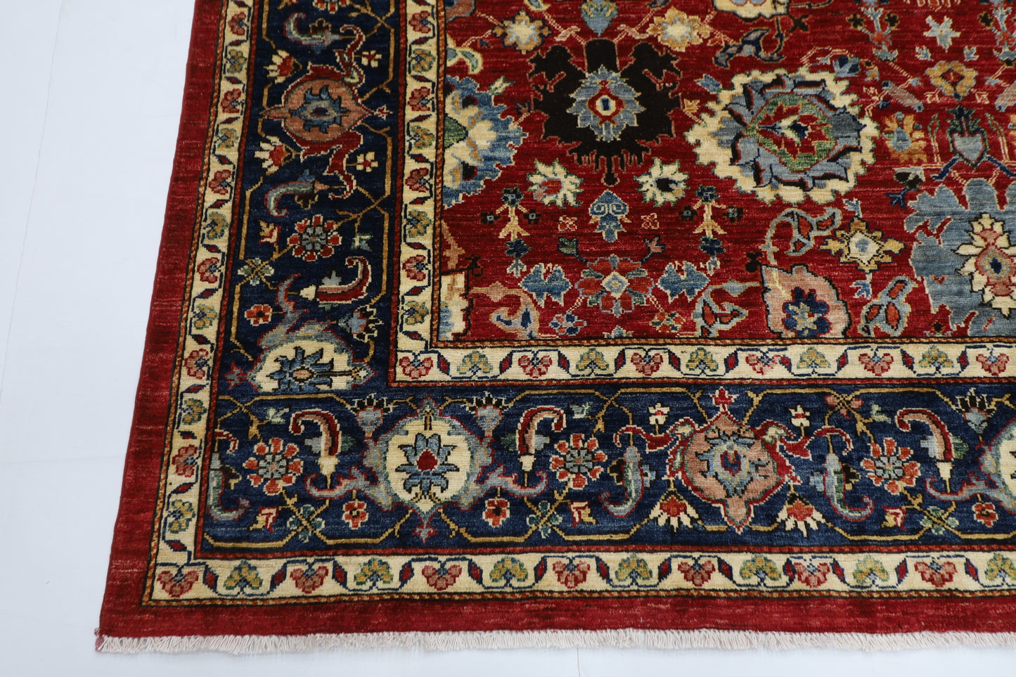 240x 239 cm | Traditional Floral Sqaure Area Rug Afghan Hand Knotted veg Dye Wool carpet