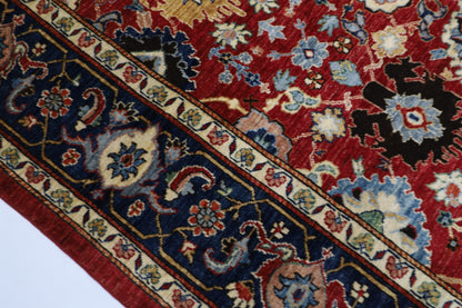 240x 239 cm | Traditional Floral Sqaure Area Rug Afghan Hand Knotted veg Dye Wool carpet