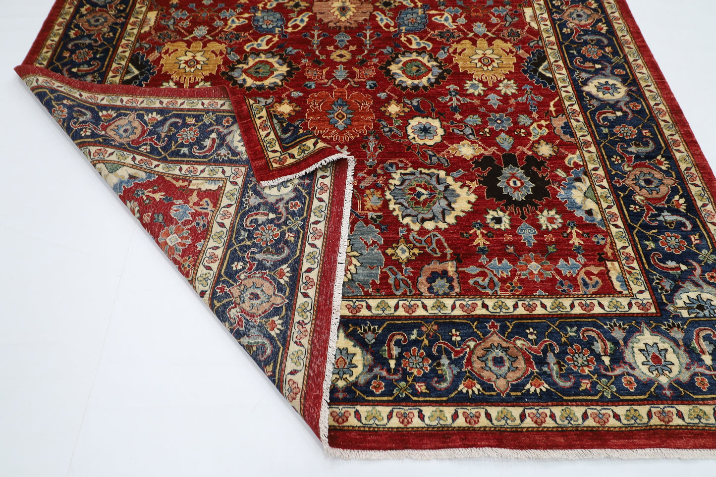 240x 239 cm | Traditional Floral Sqaure Area Rug Afghan Hand Knotted veg Dye Wool carpet