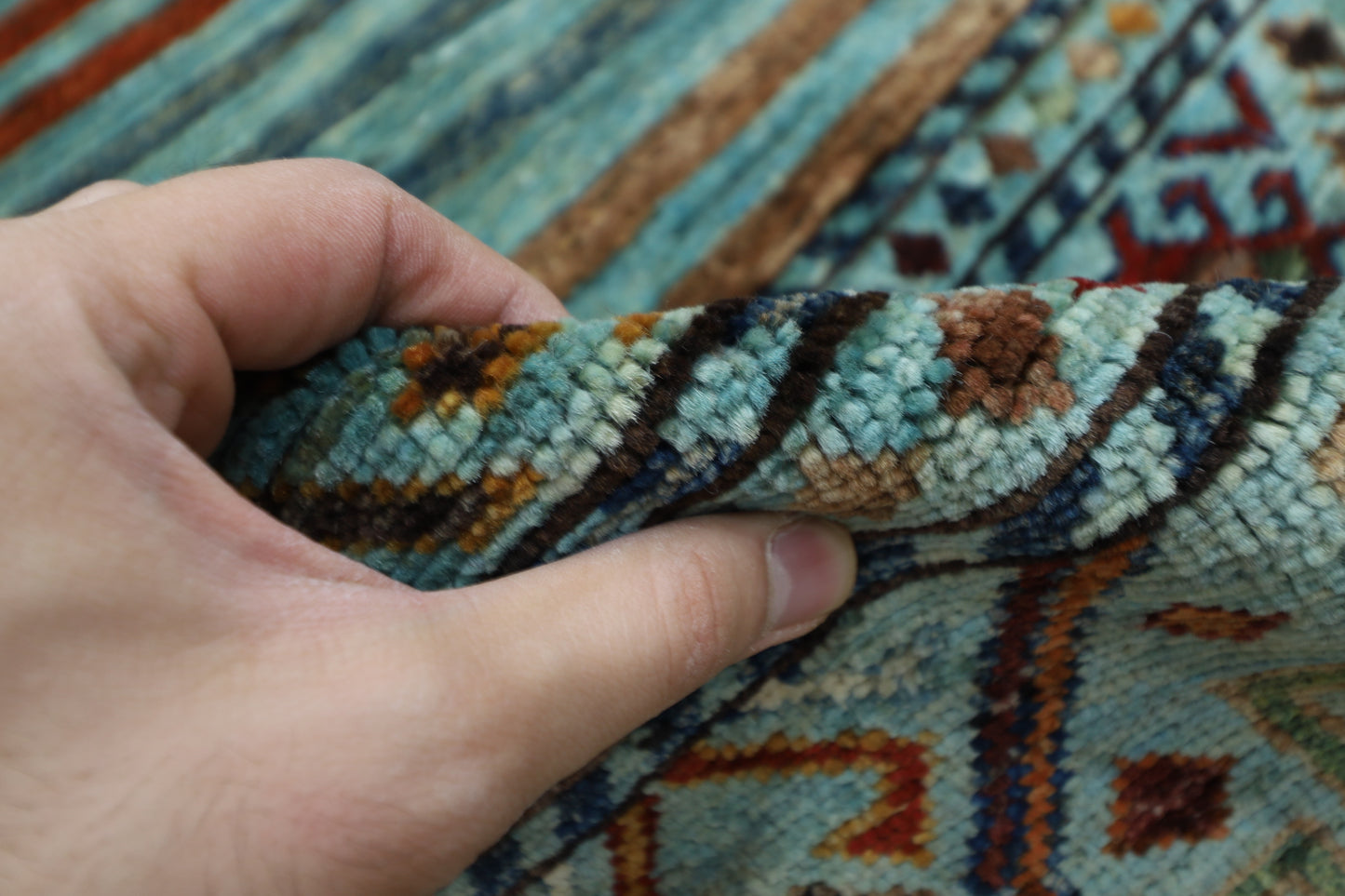 173 x 260 cm | Khorjun Turquoise Afghan Hand Knotted Carpet