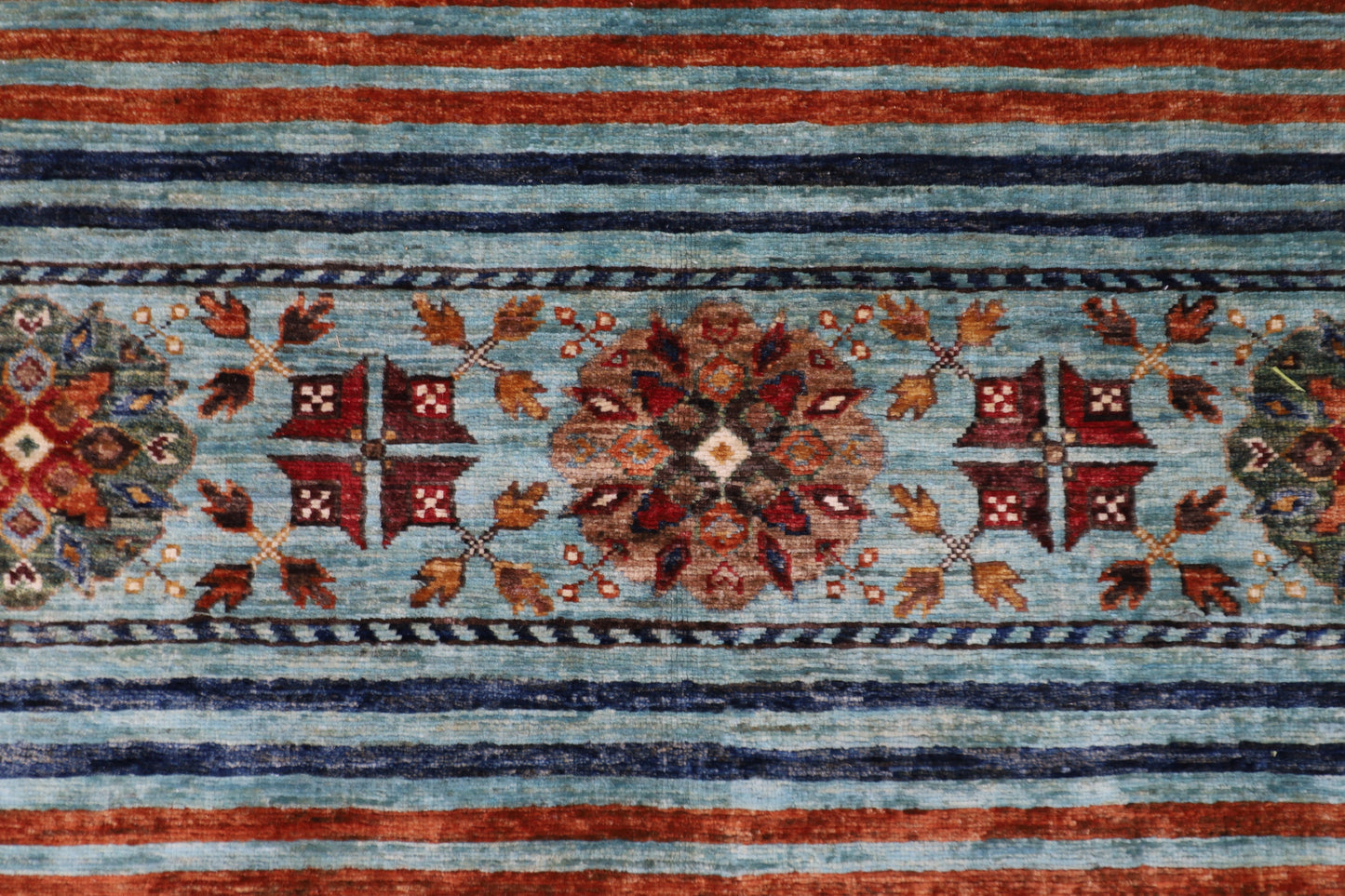 173 x 260 cm | Khorjun Turquoise Afghan Hand Knotted Carpet