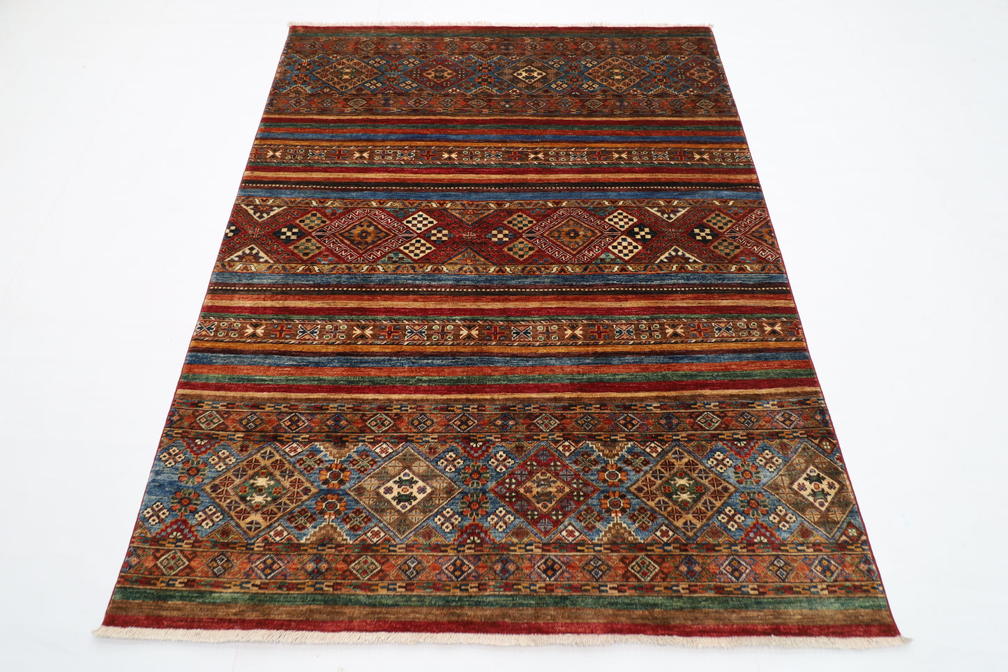 154 x 196 cm | Khorjun Afghan Hand Knotted Carpet