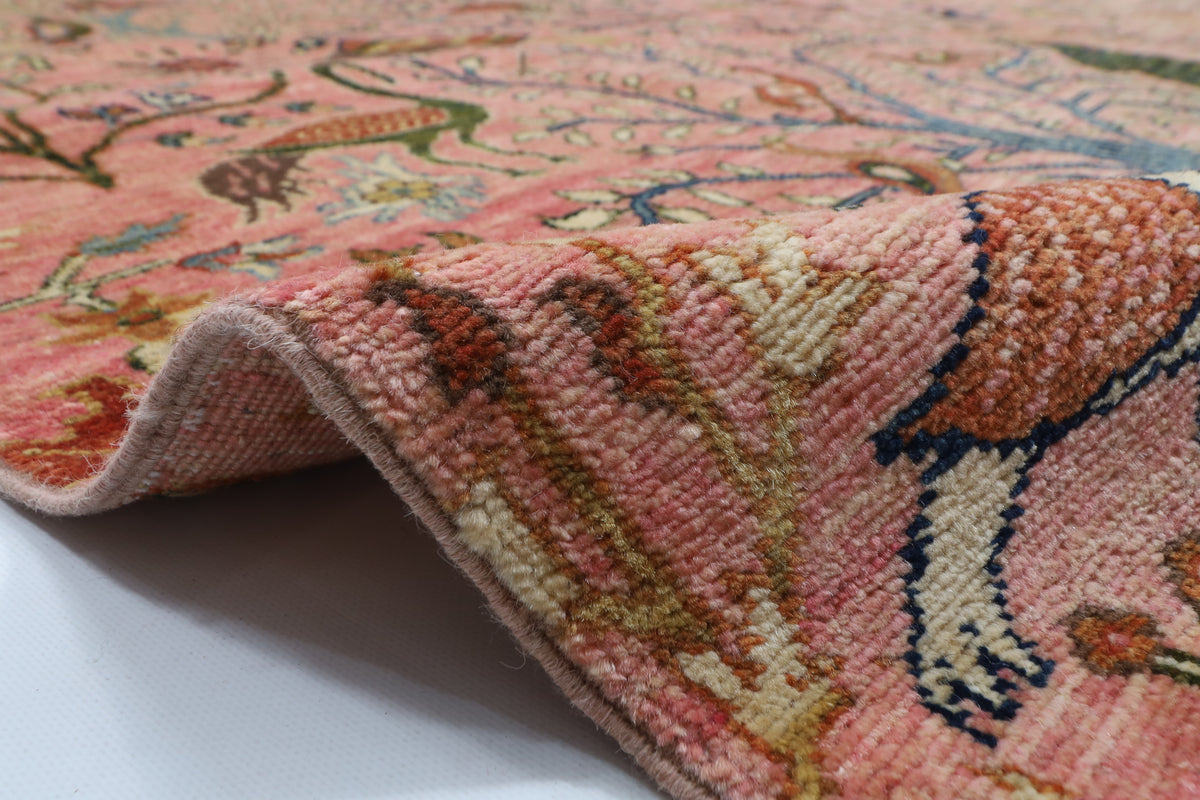 270 x 354 cm | Birds Pink Afghan Veg Dye Wool carpet