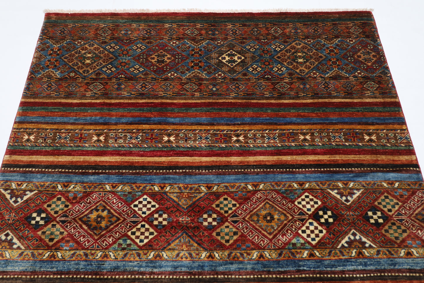 154 x 196 cm | Khorjun Afghan Hand Knotted Carpet