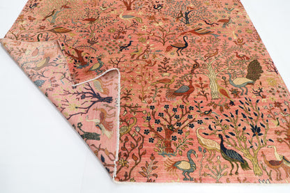 270 x 354 cm | Birds Pink Afghan Veg Dye Wool carpet