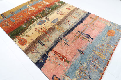 200 x 298 cm | Landscape Afghan Veg Dye Wool carpet