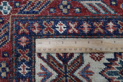 172 x 264 cm | Kazak Blueish Grey Afghan Hand Knotted Carpet