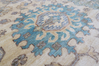 306 x 417 cm | Traditional Beige Area Rug Afghan Hand Knotted veg Dye Wool carpet