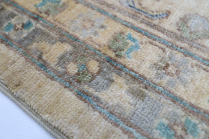 306 x 417 cm | Traditional Beige Area Rug Afghan Hand Knotted veg Dye Wool carpet