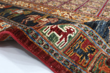 129 x 183 cm | Oriental Animal Area Rug Afghan Hand Knotted Veg Dye Wool carpet