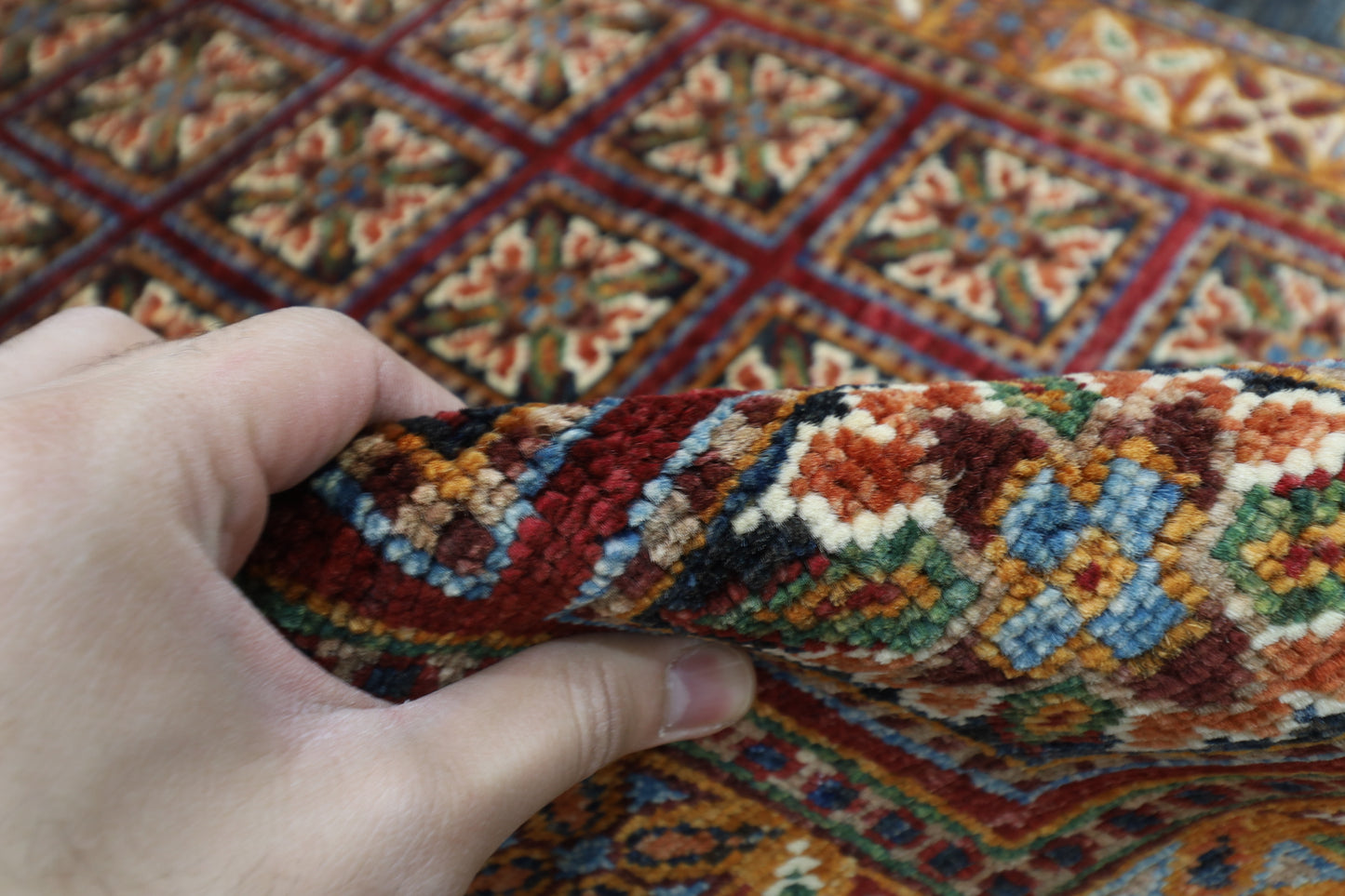 129 x 183 cm | Oriental Animal Area Rug Afghan Hand Knotted Veg Dye Wool carpet