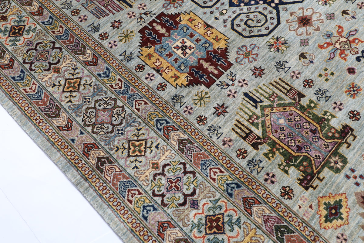 200 x 295 cm | Grey Afghan Veg Dye Wool carpet