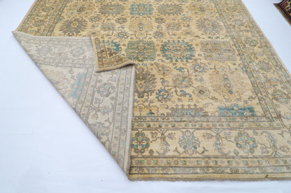 306 x 417 cm | Traditional Beige Area Rug Afghan Hand Knotted veg Dye Wool carpet