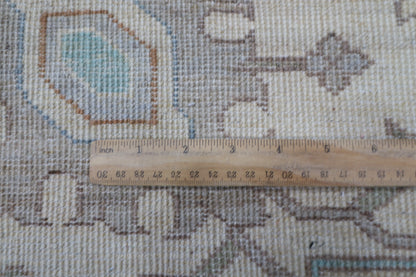 306 x 417 cm | Traditional Beige Area Rug Afghan Hand Knotted veg Dye Wool carpet