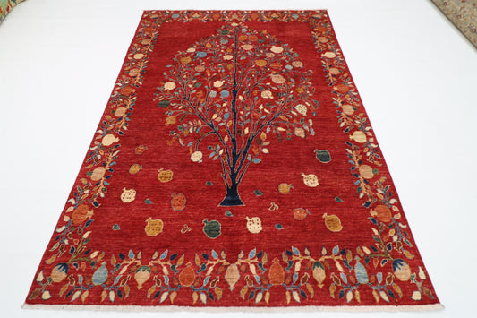 170 x 242 cm | Pomegranate Tree Afghan Hand Knotted Carpet