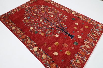 170 x 242 cm | Pomegranate Tree Afghan Hand Knotted Carpet