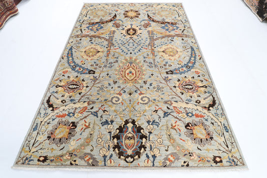 187 x 274 cm | Sickle Leaf Afghan Veg Dye Wool carpet