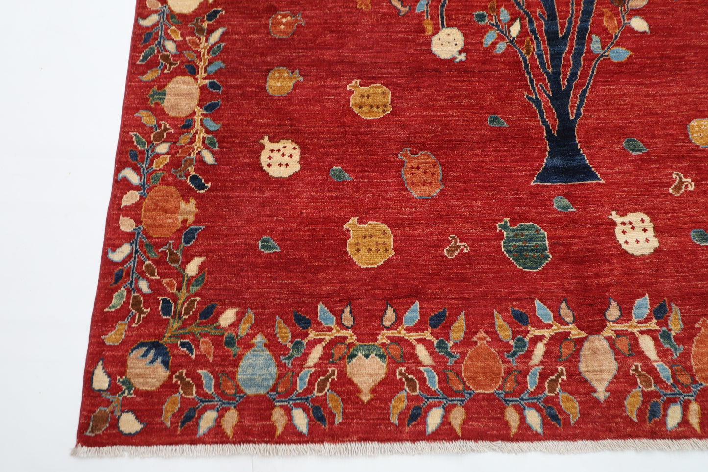 170 x 242 cm | Pomegranate Tree Afghan Hand Knotted Carpet