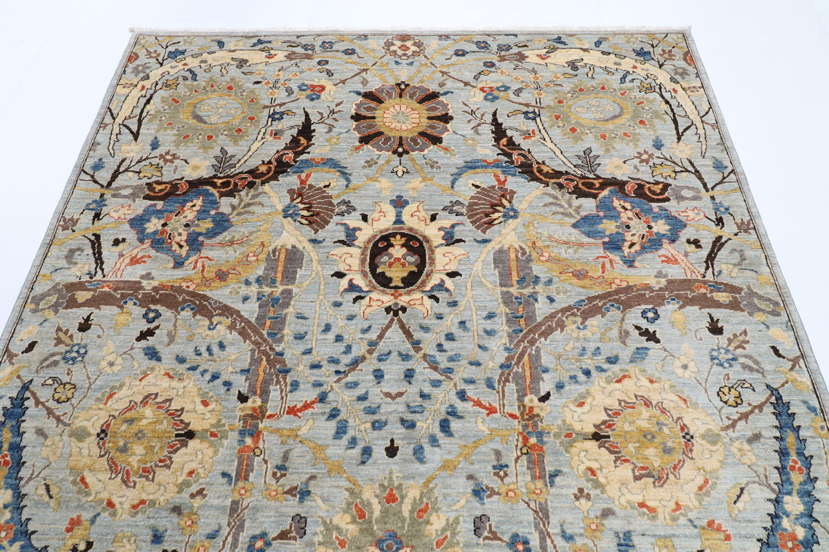 187 x 274 cm | Sickle Leaf Afghan Veg Dye Wool carpet