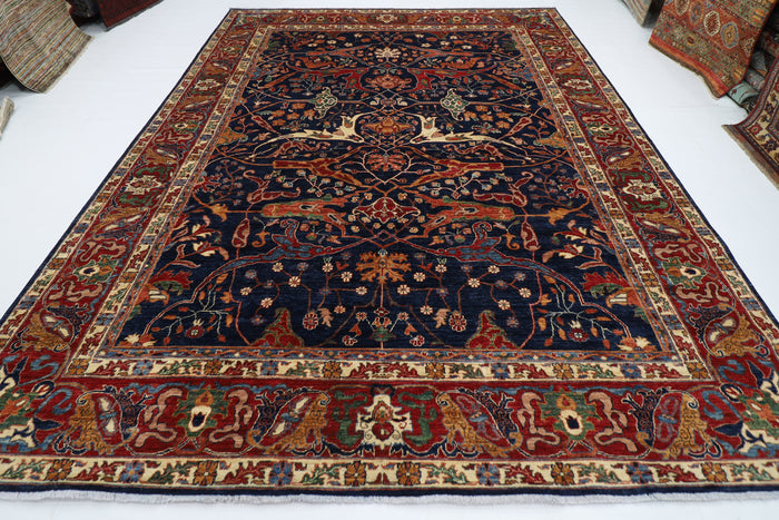 275 x 368 cm | Traditional Bidjar Blue Area Rug Afghan Hand Knotted veg Dye Wool carpet