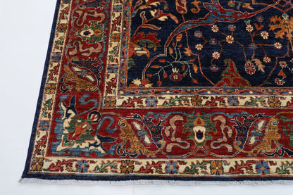 275 x 368 cm | Traditional Bidjar Blue Area Rug Afghan Hand Knotted veg Dye Wool carpet