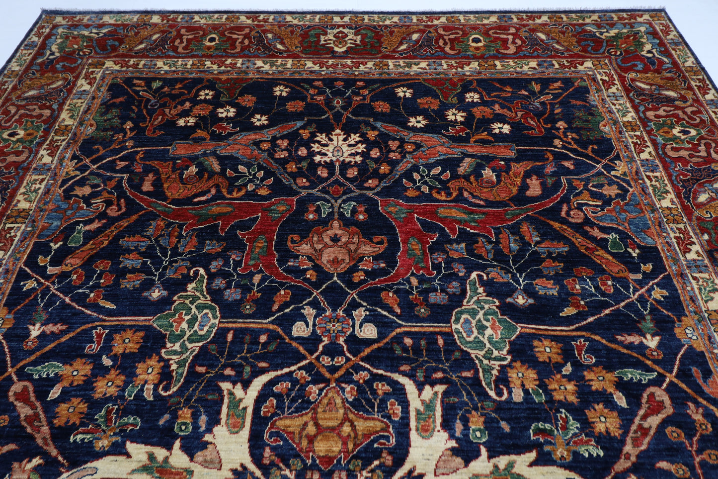 275 x 368 cm | Traditional Bidjar Blue Area Rug Afghan Hand Knotted veg Dye Wool carpet