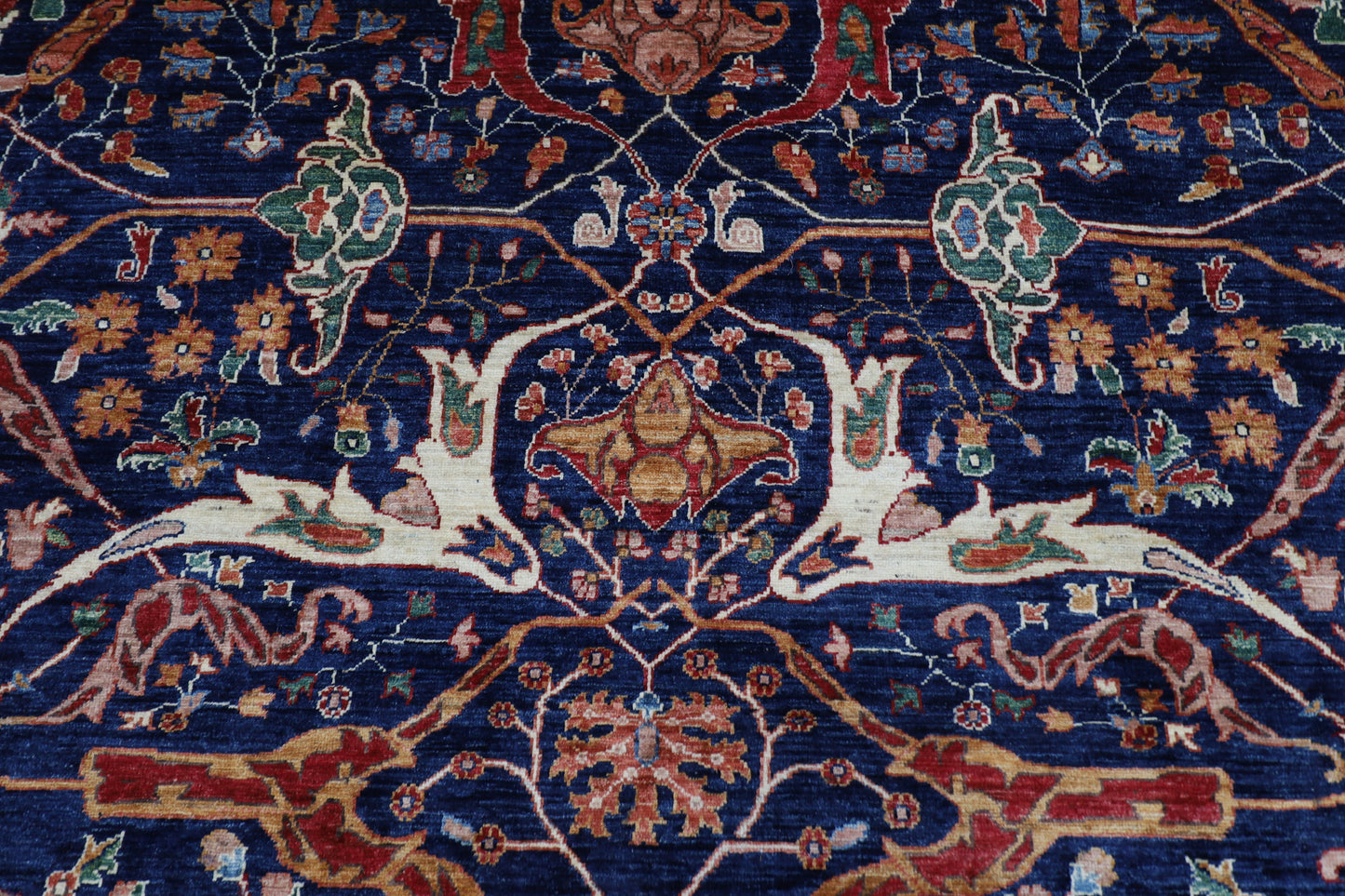 275 x 368 cm | Traditional Bidjar Blue Area Rug Afghan Hand Knotted veg Dye Wool carpet