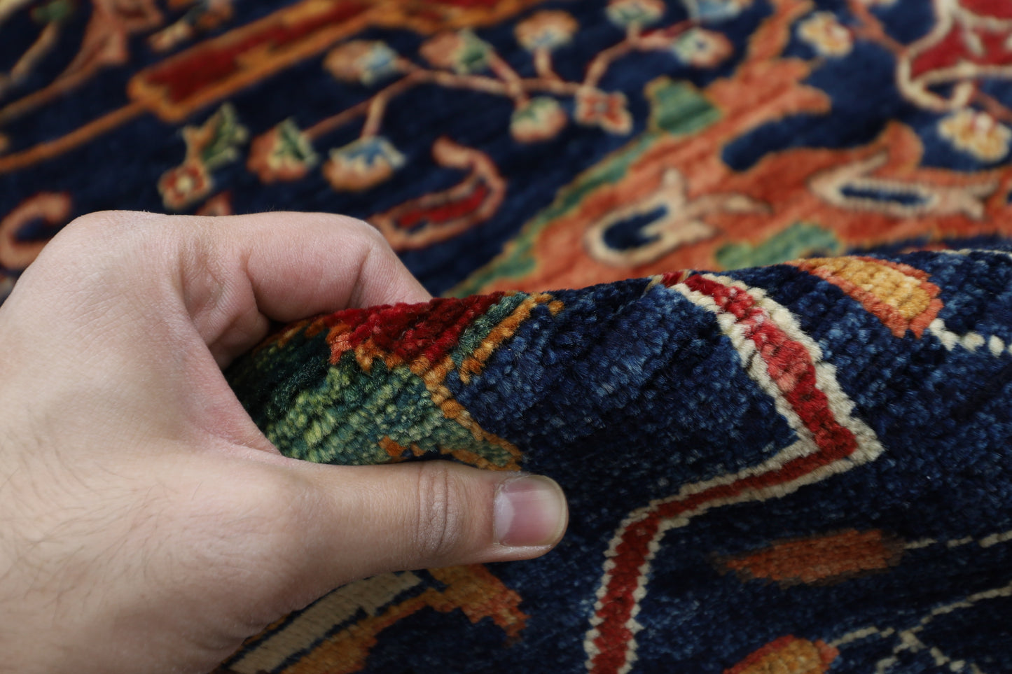 275 x 368 cm | Traditional Bidjar Blue Area Rug Afghan Hand Knotted veg Dye Wool carpet