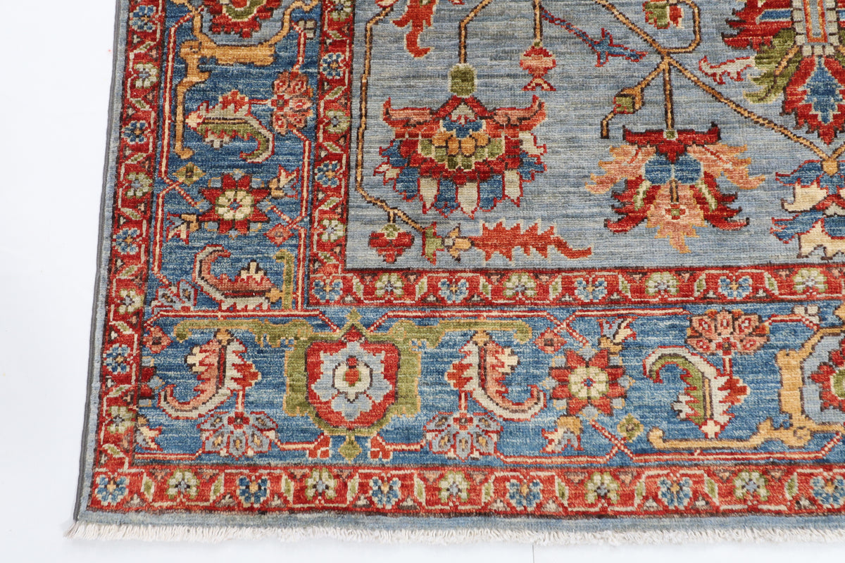 156 x 215 cm | Blueish Grey Afghan Veg Dye Wool carpet