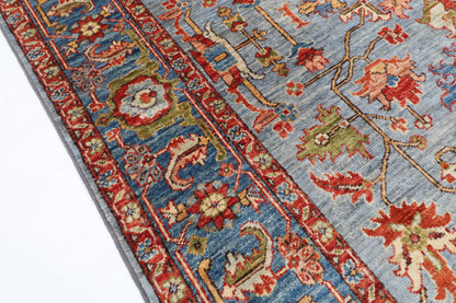 156 x 215 cm | Blueish Grey Afghan Veg Dye Wool carpet