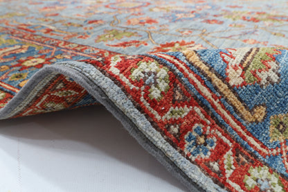 156 x 215 cm | Blueish Grey Afghan Veg Dye Wool carpet