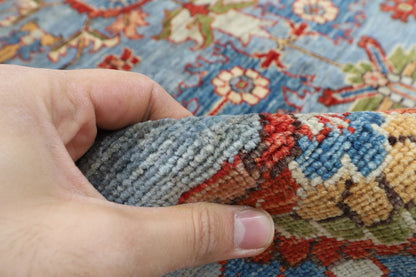 156 x 215 cm | Blueish Grey Afghan Veg Dye Wool carpet