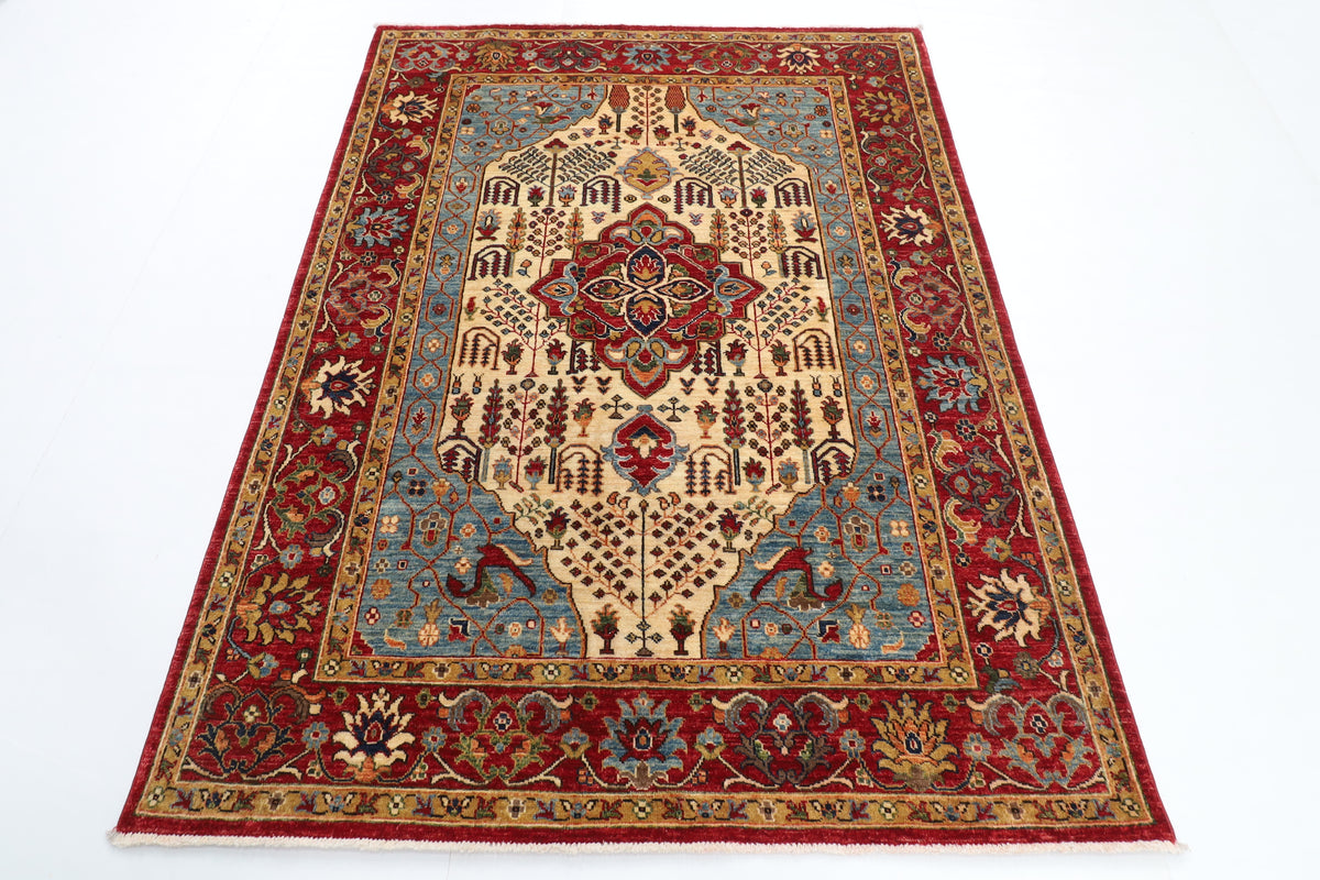 150 x 201 cm | Tribal Afghan Veg Dye Wool carpet