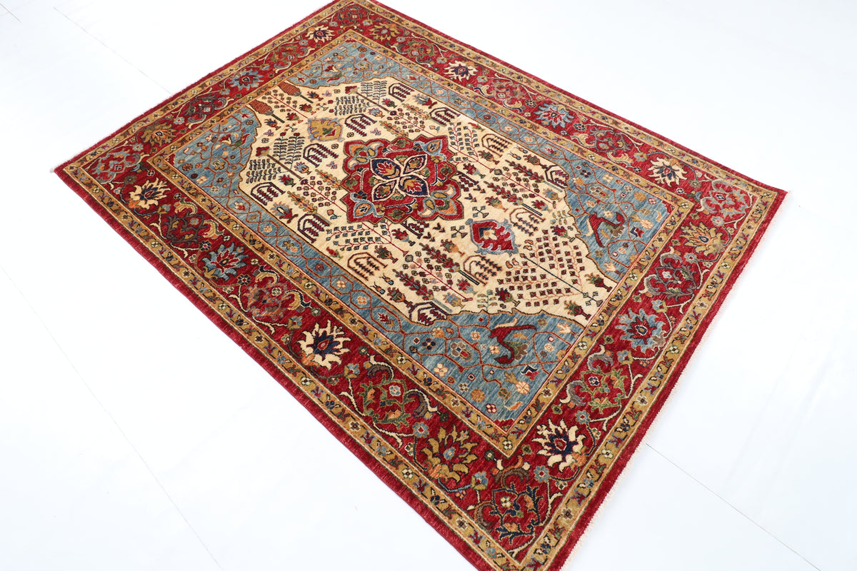 150 x 201 cm | Tribal Afghan Veg Dye Wool carpet