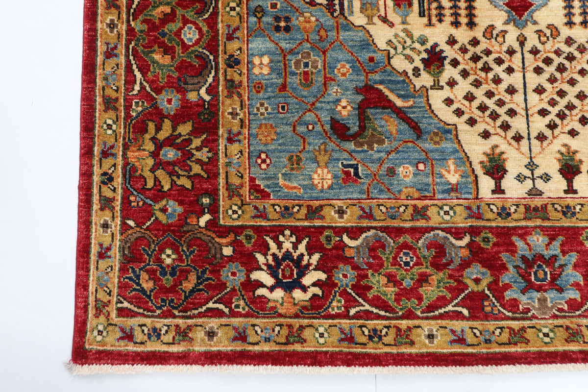 150 x 201 cm | Tribal Afghan Veg Dye Wool carpet